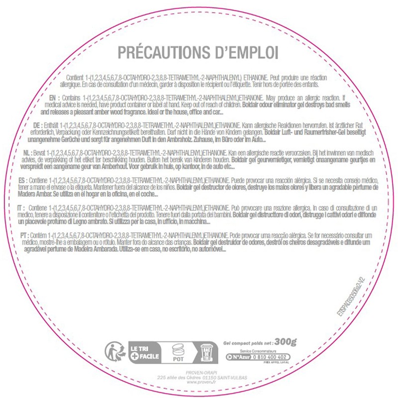 boldair Gel Aktenvernichter Holz Bernstein 300 g