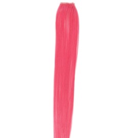 WIG ME UP - YZF-P1S18-T1920 One Clip Clip-In extension strand highlight straight micro clip, 1,5 inch wide, 18 inches dark pink