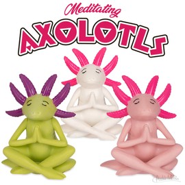Archie McPhee Spiritual Salamanders Meditating Axolotls Set of Three