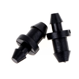 Mini Skater Black Drip Irrigation Tube End Closure Goof Hole Plugs (50PCS,Double Barbed)