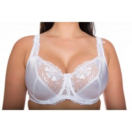 Gemm White Satin Lace Underwired Bra 34D to 46J (44G)
