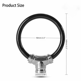 MyyYiTar 2Pcs 11mm Bike Lock - 7-Pin Zinc Alloy Ring Lock with Keys, 112g Lightweight & Chain Extended for Bicycle/E-Bike, Secure for Quick Stops-Black