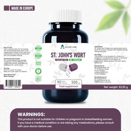 Alzuro Labs St. John’s Wort 5,000mg Equivalent (500mg 10:1 Extract) – 90 Vegan Capsules | Natural Mood & Emotional Balance Support | Non-GMO | GMP Certified | Herbal Supplement for Calm & Wellbeing