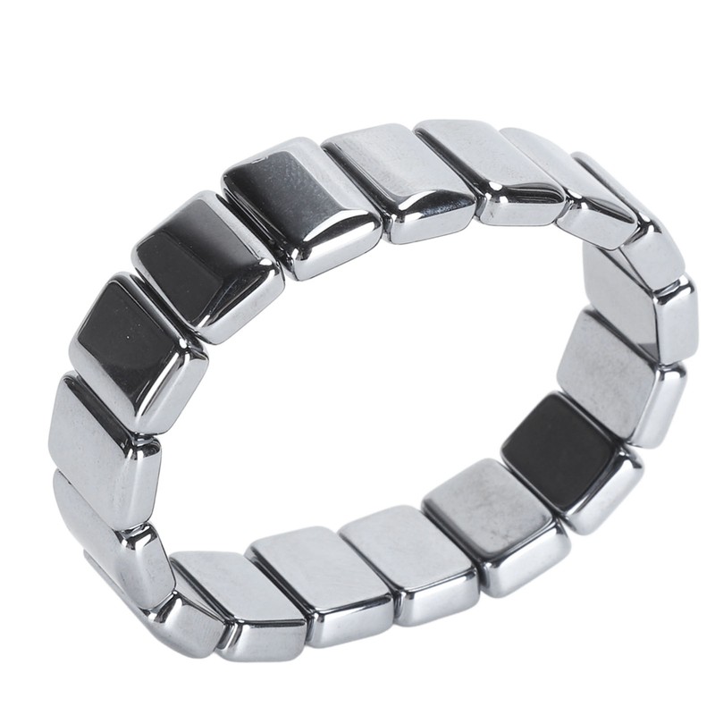 Terahertz Rectangle Bead Bracelet Energy Stone Fashion Unisex Terahertz Elastic