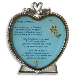BANBERRY DESIGNS Heart Candle Holder in Loving Memory Poem - God Called Me to Heaven Swans and Floral Design - Memorial Gifts Funeral Family - Approx. 4 Inch High