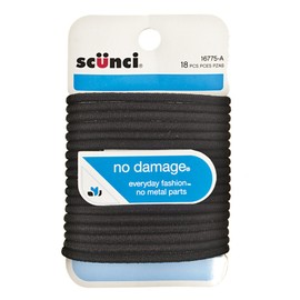 Scunci Comfortable All Day Medium Hold, Black 18 ea