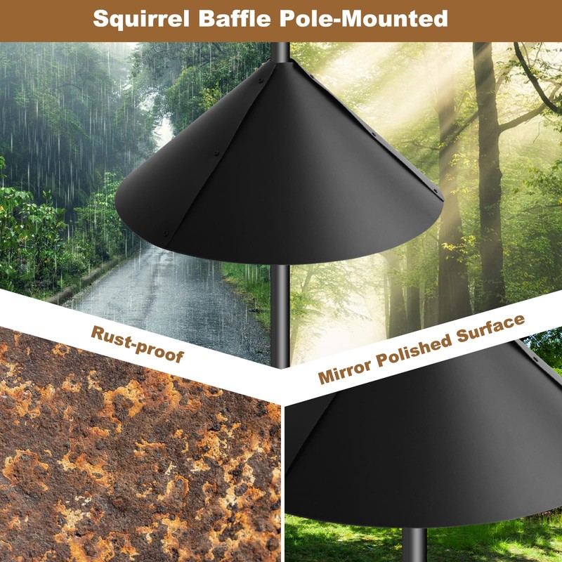 Squirrel Baffle for Bird Feeder Pole,Squirrel Buster,Anti-Squirrel Guard Stopper for