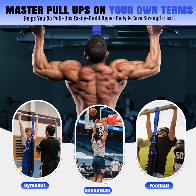 Pull Up Bands, Heavy Duty Resistance Bands with Handle, Workout