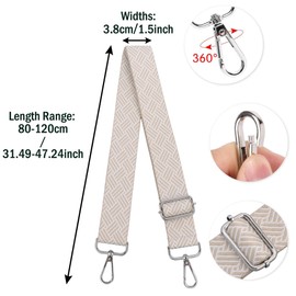 Iridsmole 3.8cm Wide Shoulder Strap for Bag, Universal Replacement Bag Straps Beige, Adjustable Handbag Straps for Men, Women Crossbody Messenger Strap for Bags