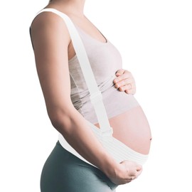 GLIDESMOOTH Pregnancy Belly Band, Maternity Belly Band with Adjustable Straps, Belly Bands for Pregnant Women, Maternity Belt, White, X-Large