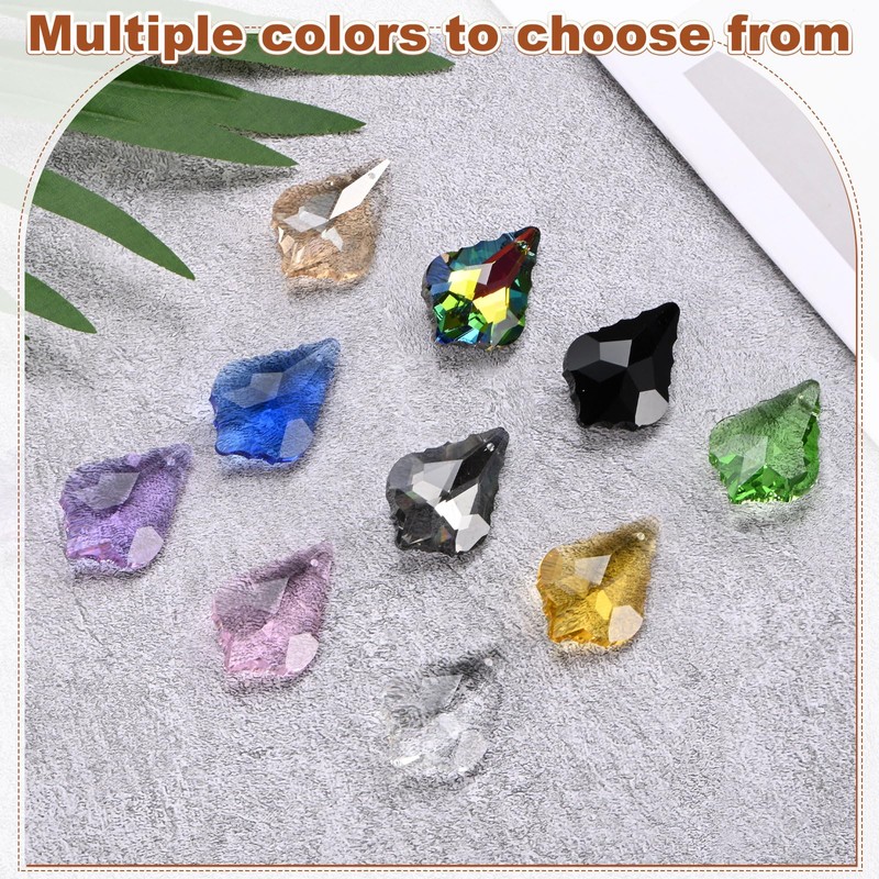 M METERXITY 4-Pack Crystal Maple Leaf Prisms, 38mm/1.5 Inch Chandelier