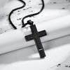 XIEXIELA Men's Brushed Cross Pendant Necklace with Stainless Steel Chain