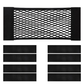 Gepäcknetz Auto, Auto Kofferraumnetz, 60 X 25cm, Kofferraum Netztasche, Wohnmobil Kofferraum Netz Organizer, Aufbewahrung Netz, für Meisten Arten von Fahrzeugen (Schwarz)