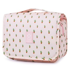 Travel Hanging Toiletry Wash Bag Makeup Cosmetic Organizer for Women Girls Kids Waterproof (Cactus)
