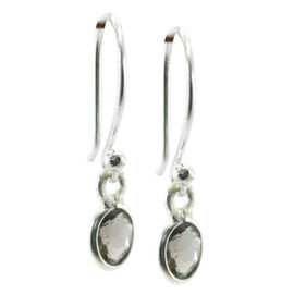 Riyo Smoky Quartz 925 Sterling Silver Charming Accessory Earring Gift, Silver Sterling Silver, smokey quartz
