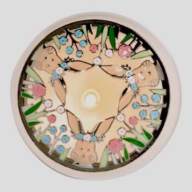 Easter Metal Bunnies and Flowers Yankee Illuma-Lid Jar Candle Topper