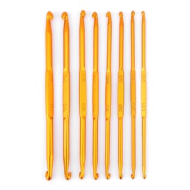 8 Pieces Knitting Needle Crochet Hook Set Aluminum Crochet Hook Double Ended Crochet Hook for Crochet Lace Doily Flower Projects