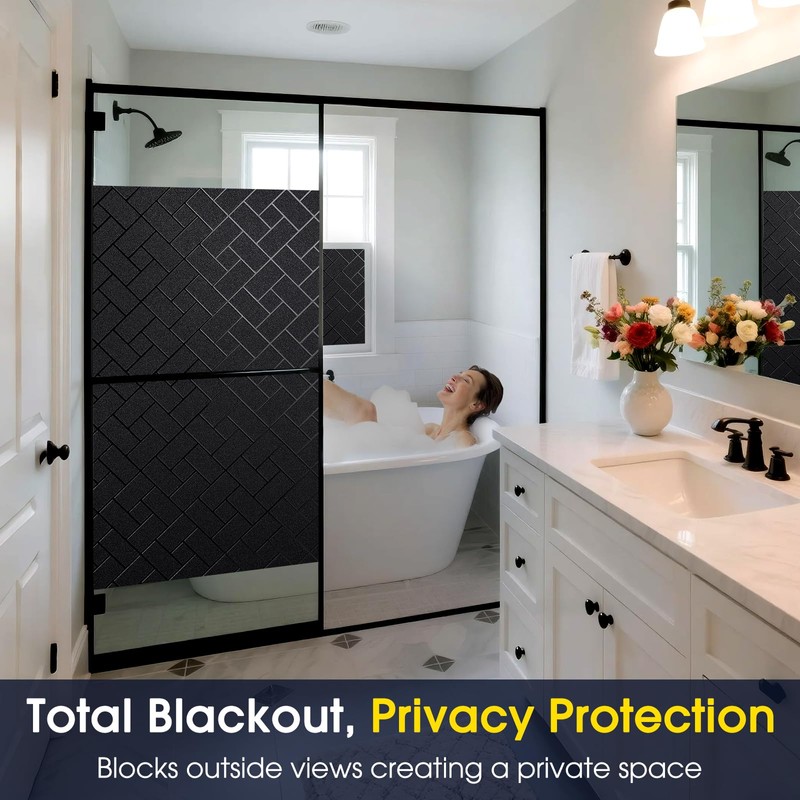 Coavas Blackout Window Film, 100% Sun Blocking & Darkening Privacy