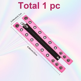 CABODYALS Adjustable Punk Pu Leather Cuff Bracelet Zipper Wide Wristband Alloy Holes Vintage Gothic Imitation Leathers Cord Bracelets Jewelry for Women Men Party Rock Stage Accessories Birthday Gift