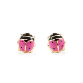Women's and Children's Ladybird Stud Earrings 9 Carat (375) Yellow Gold, Yellow Gold, No Gemstone