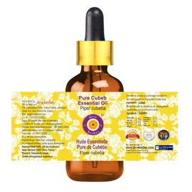 Deve Herbes Pure Cubeb Essential Oil (Piper cubeba) with Glass Dropper Steam Distilled 2ml (0.06 oz)
