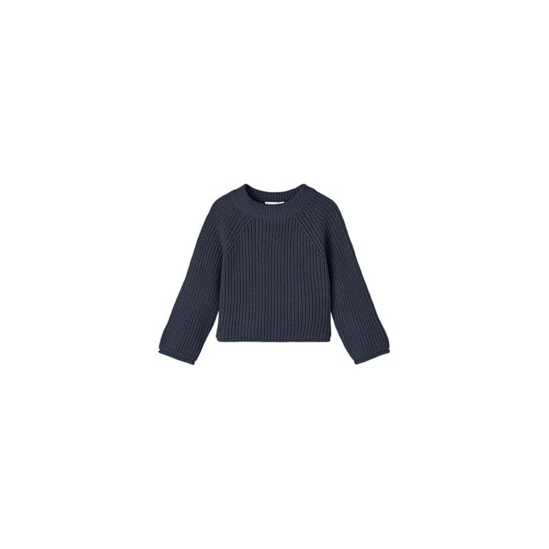 NAME IT Girls' Nmfvenja LS Loose Short Knit Jumper, Dark
