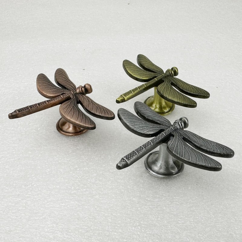 LB-LAIBA Dragonfly Drawer Knobs Modern Dresser Pulls for Closet Cabinet