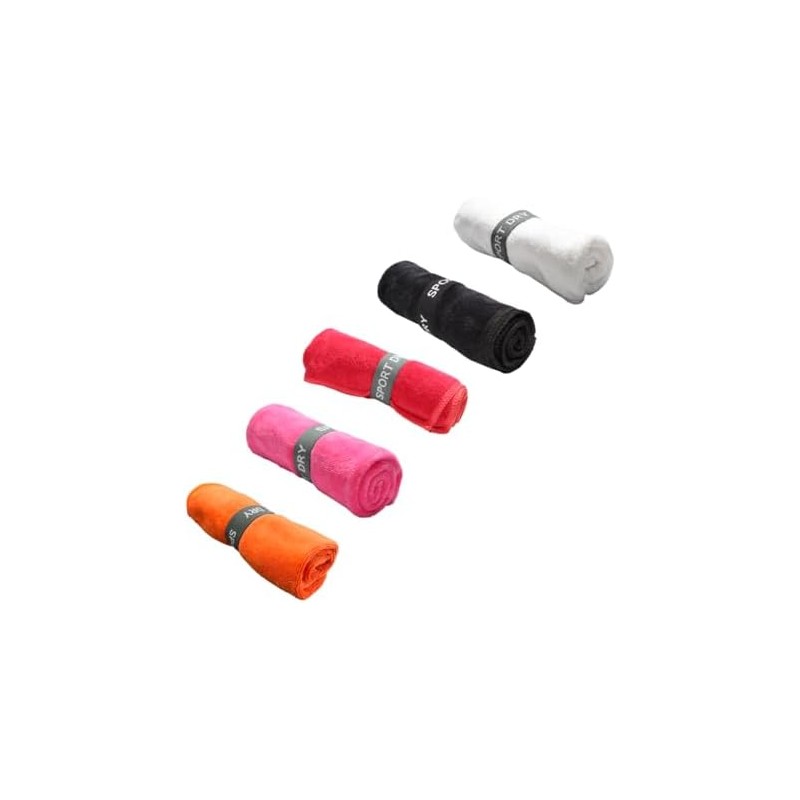 Genérico Romana Ezport Kit 5 Toallas Deportivas, Multicolor, Microfibra, 30x30cm