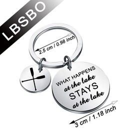 CENWA Lake House Gifts Lake Life Jewelry Lake Summer Vacation Gift What Happens at the Lake Stays at the Lake Keychain (Stays at the Lake K)