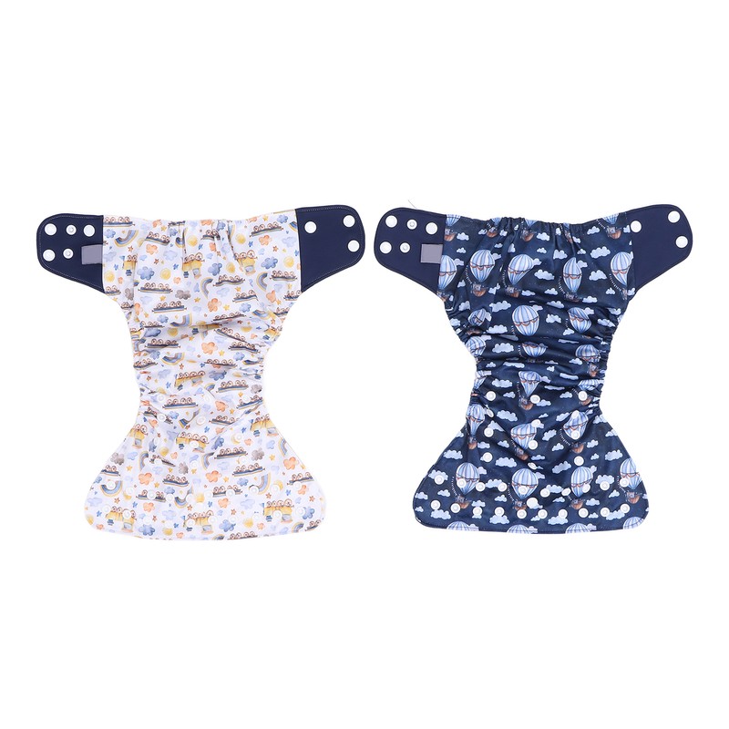 4 Pcs Reusable Cloth Diapers Easy to Set Up Washable