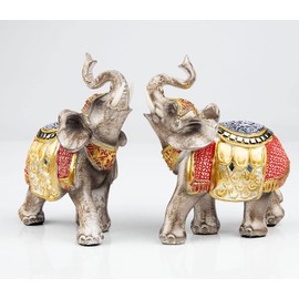 Wisifayardin Wealth Lucky Elephant Figurine with Trunk Up Elephant Statue Collectible Figurines Perfect for Home Decor Gift