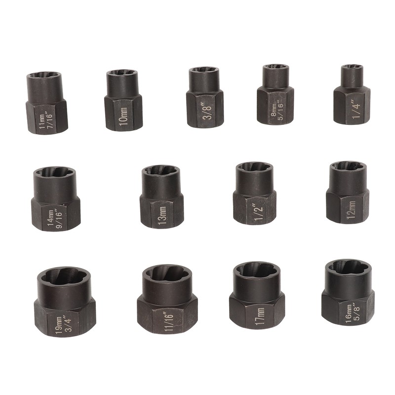 13pcs Stud Nut Remover Set Professional Chromium Molybdenum Steel Damaged