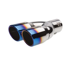 Simoni Racing TRX/18B Titanium Universal Discharge Terminal with Double Round Outlet - Blue/Grey