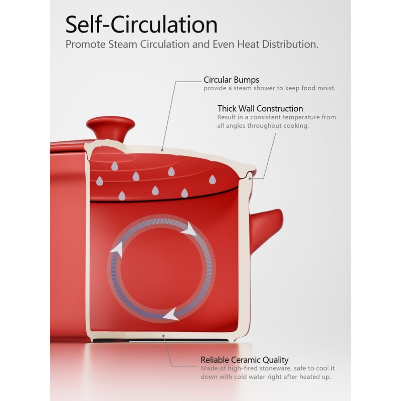 LE TAUCI 3 qt Ceramic Dutch Oven for Bread Baking