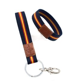 BDM Spain Flag Unisex Bracelet Keyring - High Quality Fashion Accessory - Show Your Spanish Pride in Style, Leather