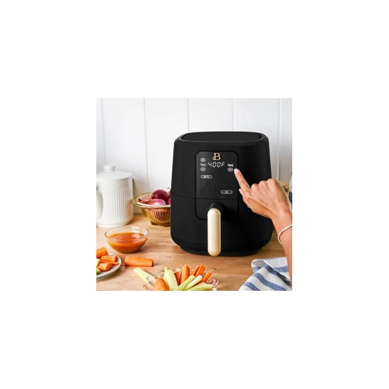 Beautiful 3 Qt Air Fryer with TurboCrisp Technology, Black Sesame