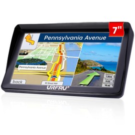 URFRU 7-inch GPS Navigator for Car Truck RV Pickup, 2026 Offline Map with Free Updates Lifetime, Big HD Touchscreen, Satallete Navigation, Voice Guidance, Speed & Traffic Alerts, Custom Truck Routing