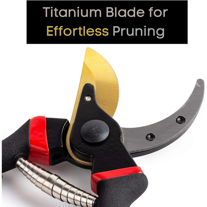 Efforias 8" Professional Secateurs Premium Titanium Bypass Pruning Shears, Hand