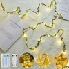 Minetom Vine Fairy Lights Battery Operated: 21ft 60 LED Leaf-Embellished