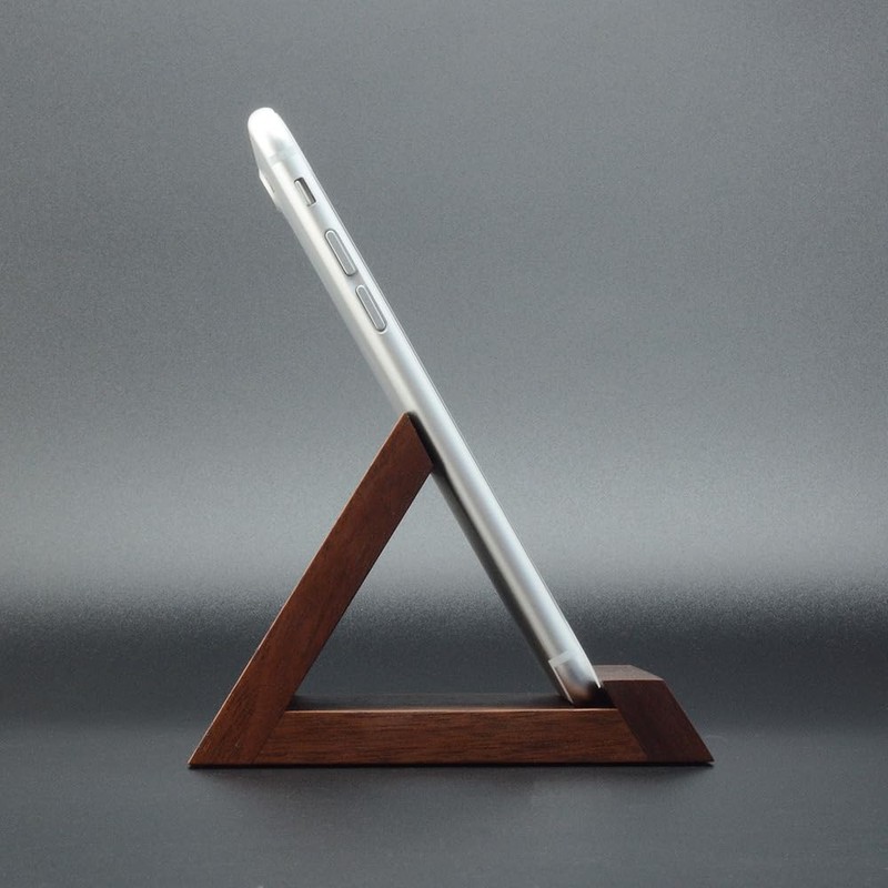 Black Walnut Triangle Wooden Smartphone Stand