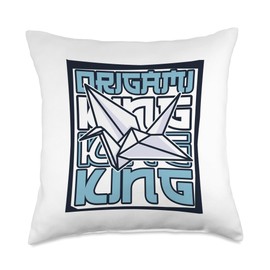 Easy Best Origami Crane Paper Gifts For Beginners King Paper Crane Folding Owl Master Origami Throw Pillow, 18x18, Multicolor