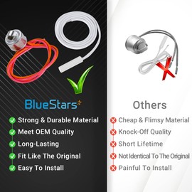 WR55X10025 Refrigerator Temperature Sensor and WR50X10068 Refrigerator Defrost Thermostat by Blue Stars - Exact Fit for GE & Hotpoint Refrigerators - Replaces 914093 AP3185407 PS304103 WR50X10015