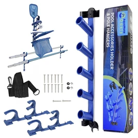 Swimming Pool Accessories Holder, Fence Hooks for Pool Equipment Organizer, Pool tool storage rack for Pool Skimmer Pole Hanger Pool Maintenance Vacuum hose Storage Pool Hooks for Poles