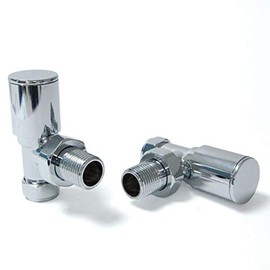 Angled Chrome Radiator Valves - Milan Manual Radiator Valve Set