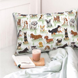 20x30 Inch Cute Dog Standard Pillow Cases, Ultra Soft Microfiber Pillow Cover, Hidden Zipper, for Bedroom Couch Living Room Decor Gifts
