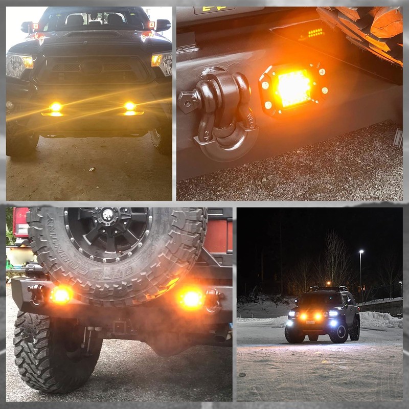 SLARY 2 Packs 5 Inch Flush Mount LED Pods 6