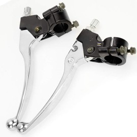 HIAORS Silver Left Right 7/8" 22mm Clutch Brake Handle Levers Perch for XR80 XR100 CRF70 CRF70F CRF80 CRF100 XR200r CRF450R XR100 XR250 Xtreme 125cc Chinese 110cc Pit Dirt Motor Bike Motocross
