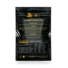 Lions Mane Supplement Powder - Lions Pride Lions Mane Supplement High Strength - 100% Pure Lion's Mane Supplement with 50% Polysaccharides / 30% Beta Glucan - UK Lion's Mane Mushroom (50, Grams)