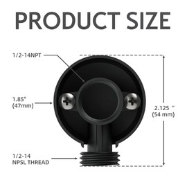 A725 Matte Black Handheld Shower Wall Connector – Drop Ell Replacement Part for Moen, 1/2-Inch IPS Thread, Wrought Iron Style, Durable Metal, Corrosion & Tarnish Resistant