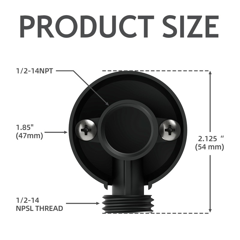 A725 Matte Black Handheld Shower Wall Connector – Drop Ell